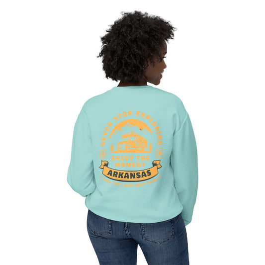 Never Stop Exploring - Arkansas - Crewneck Sweatshirt