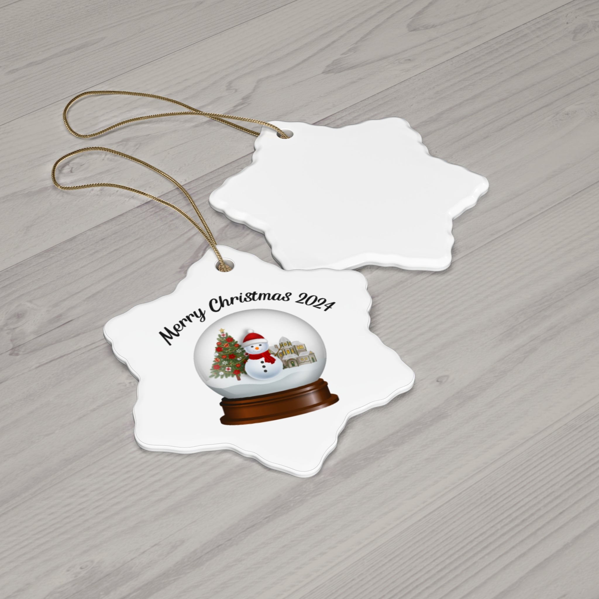 Snow Globe Ceramic Ornament Christmas