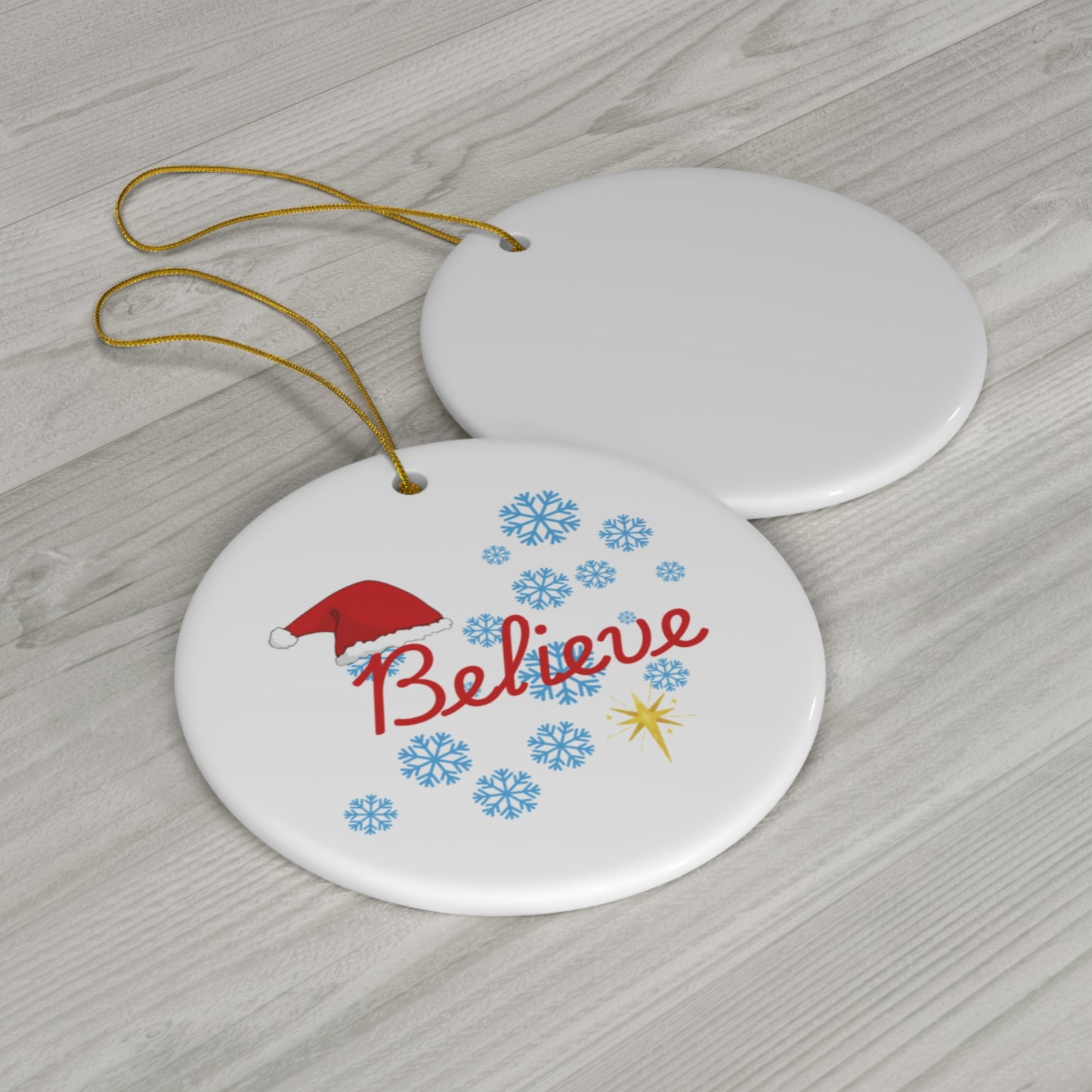 Believe - Christmas Ceramic Ornament