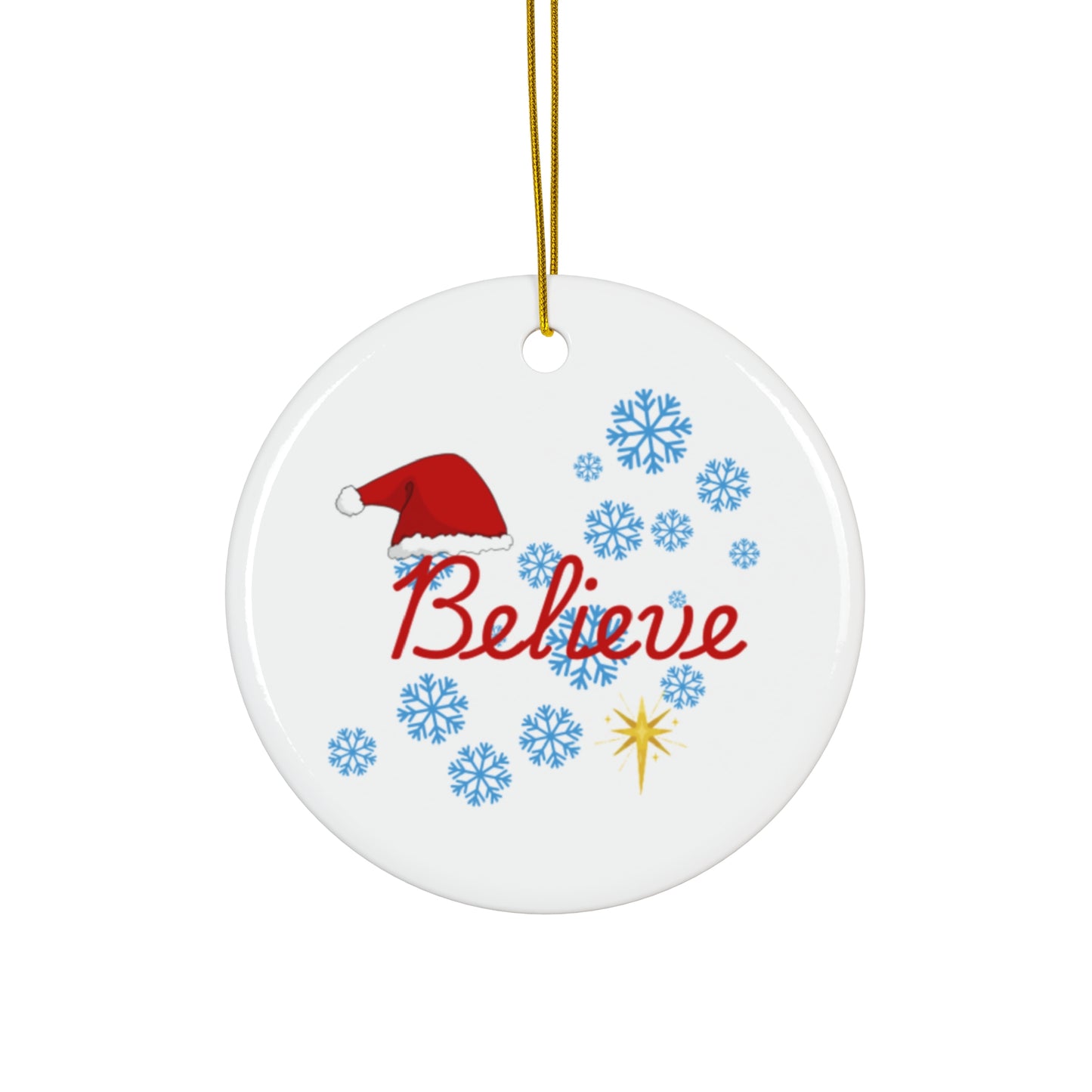 Believe - Christmas Ceramic Ornament