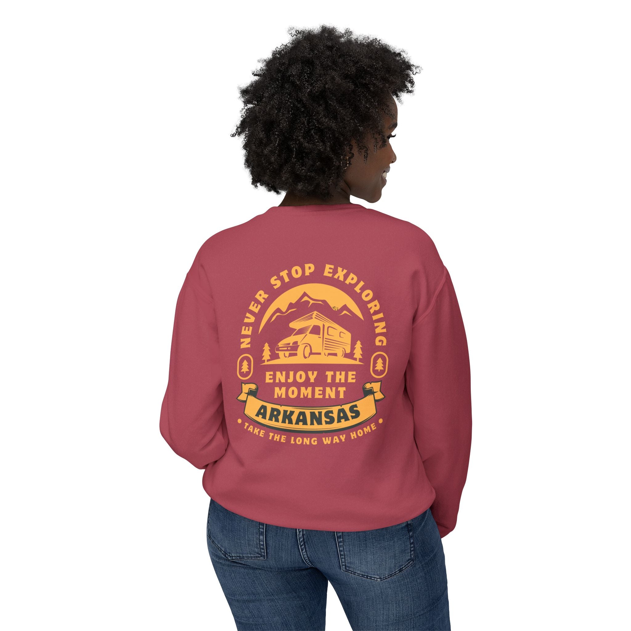 Arkansas Adventure Sweatshirt, Never Stop Exploring Shirt, Comfort Colors Crewneck, Enjoy the Moment Outdoor Sweatshirt, Arkansas Gift