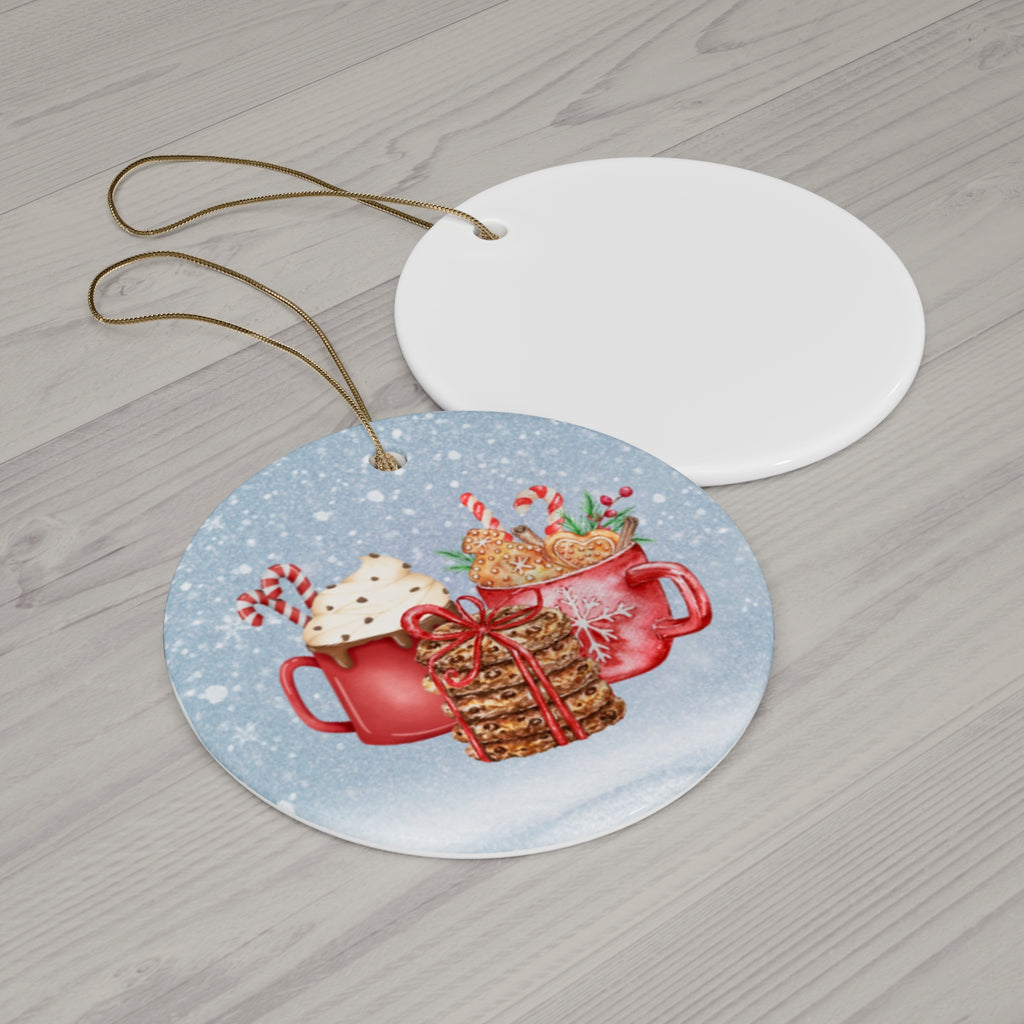 Christmas Cocoa Ceramic Ornament