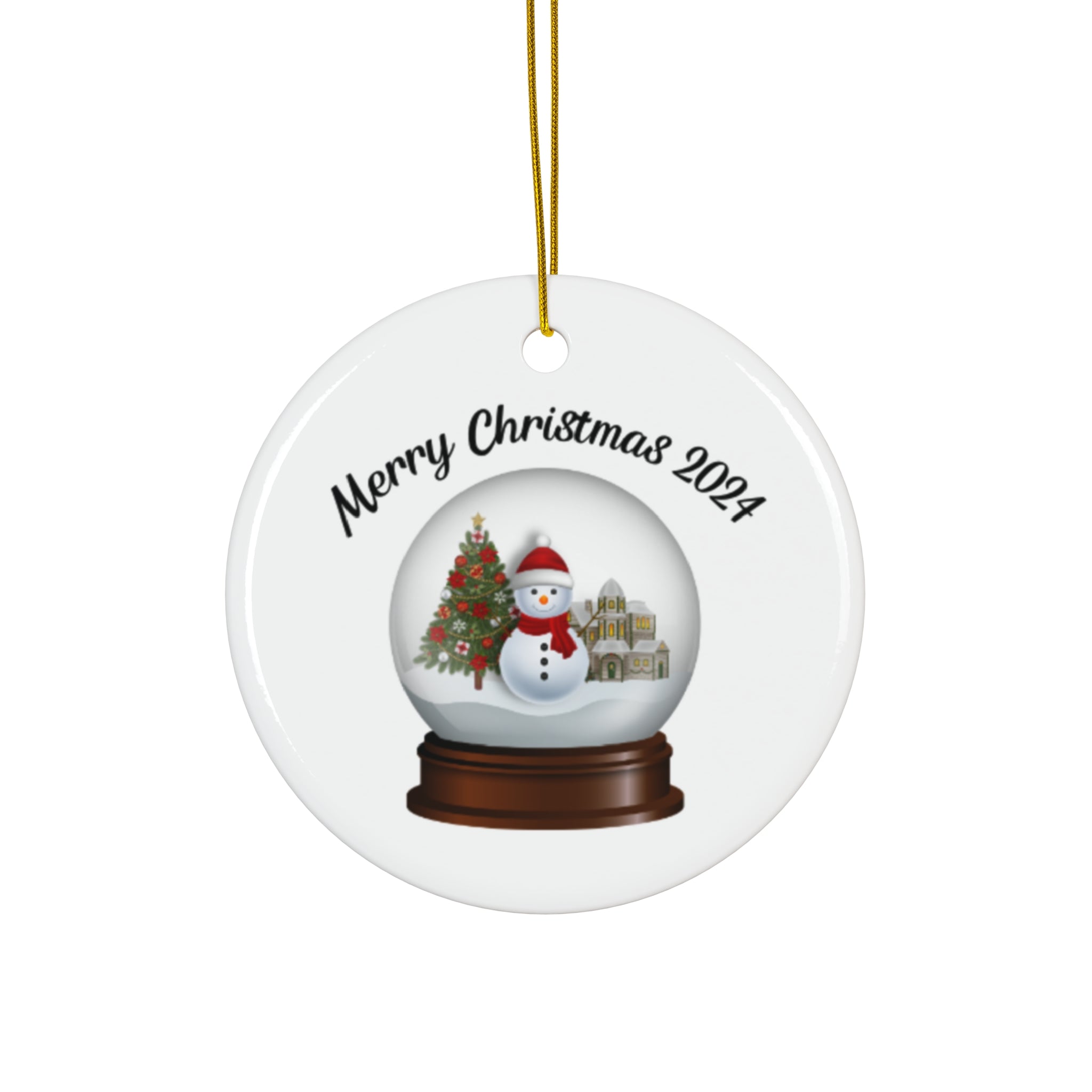 Snow Globe Ceramic Ornament Christmas