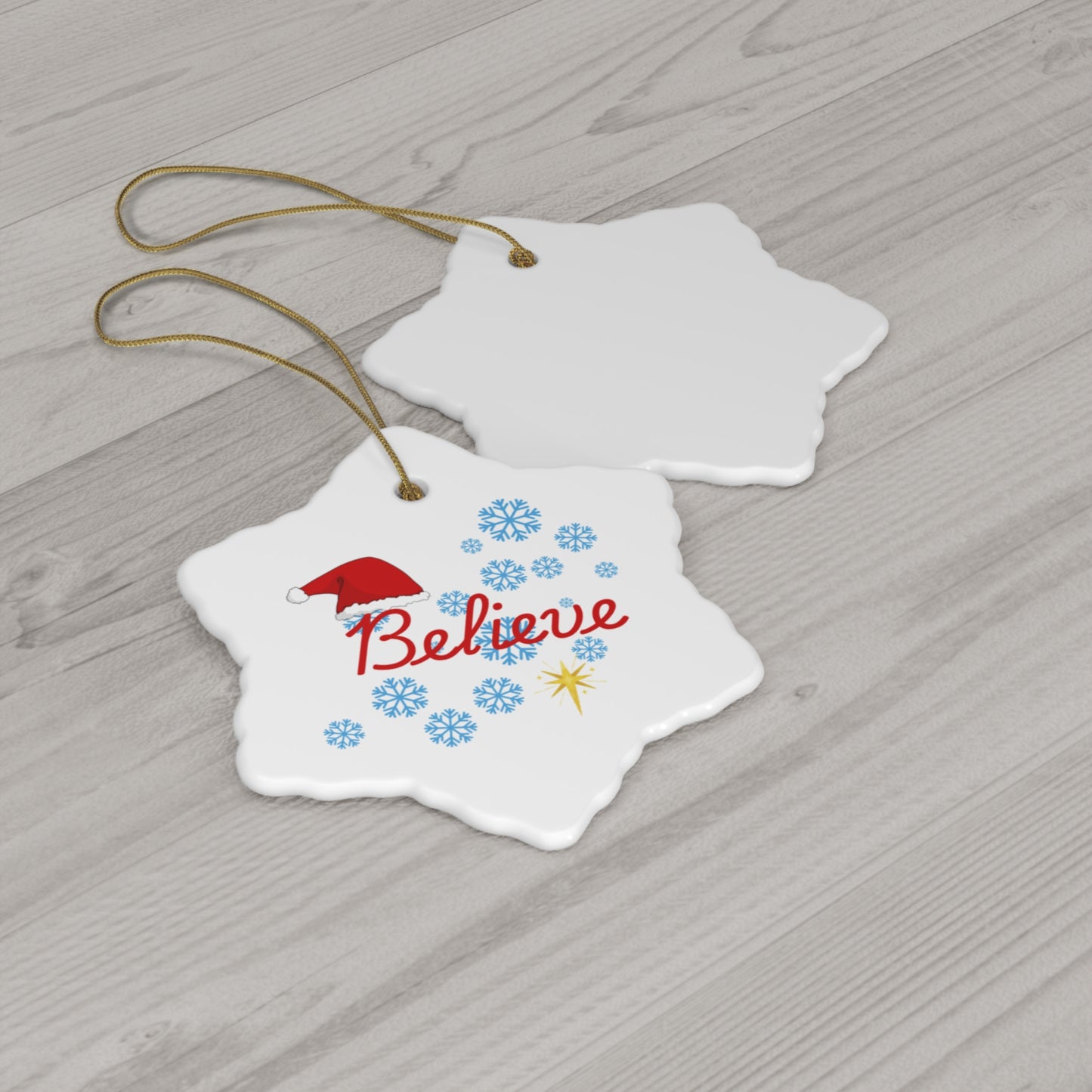 Believe - Christmas Ceramic Ornament