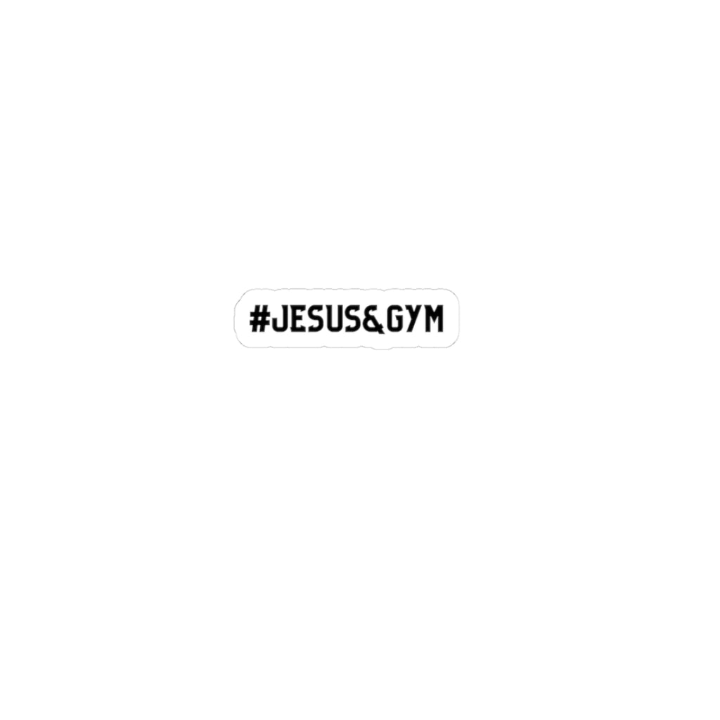 #JESUS&GYM Kiss-Cut Sticker — Christian Fitness Laptop Decal