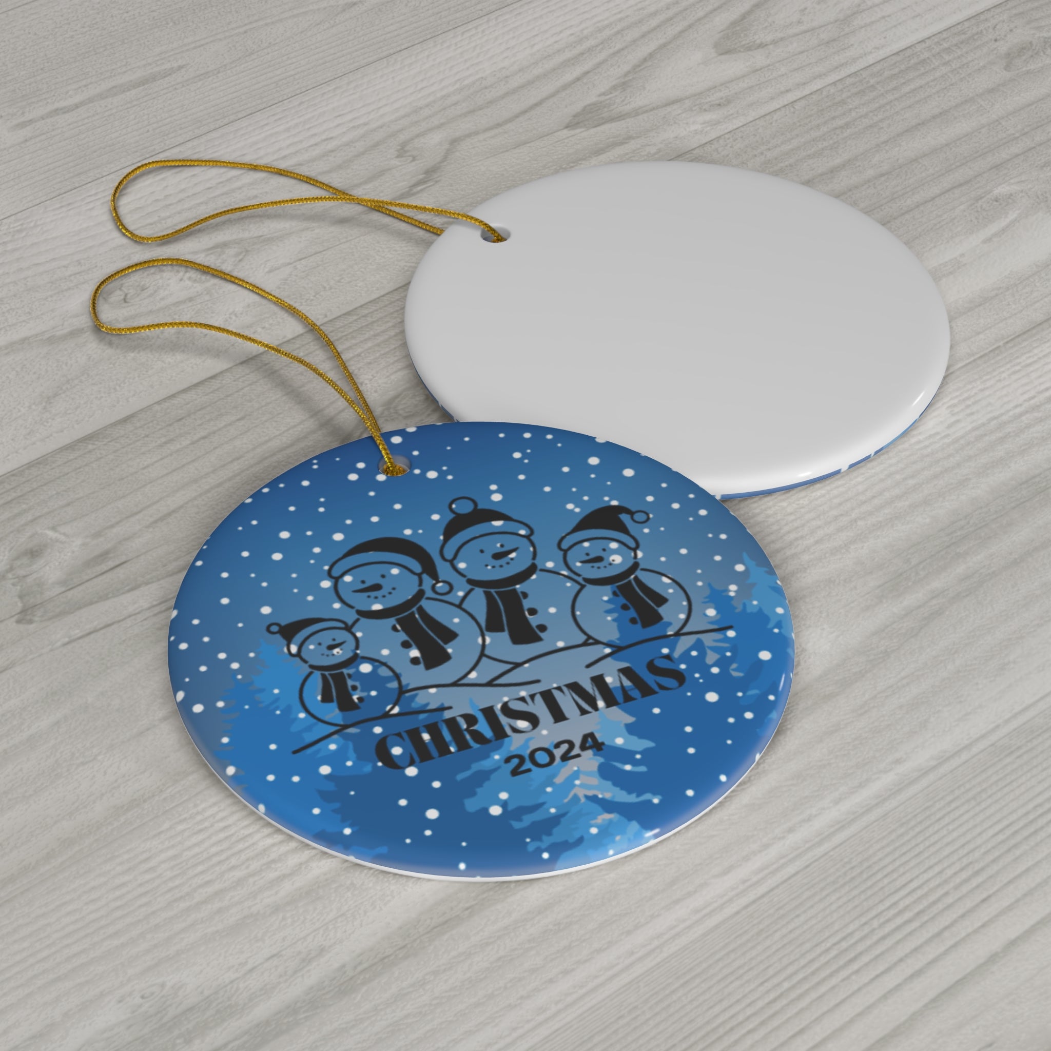 2024 Snowmen Christmas Ceramic Ornament