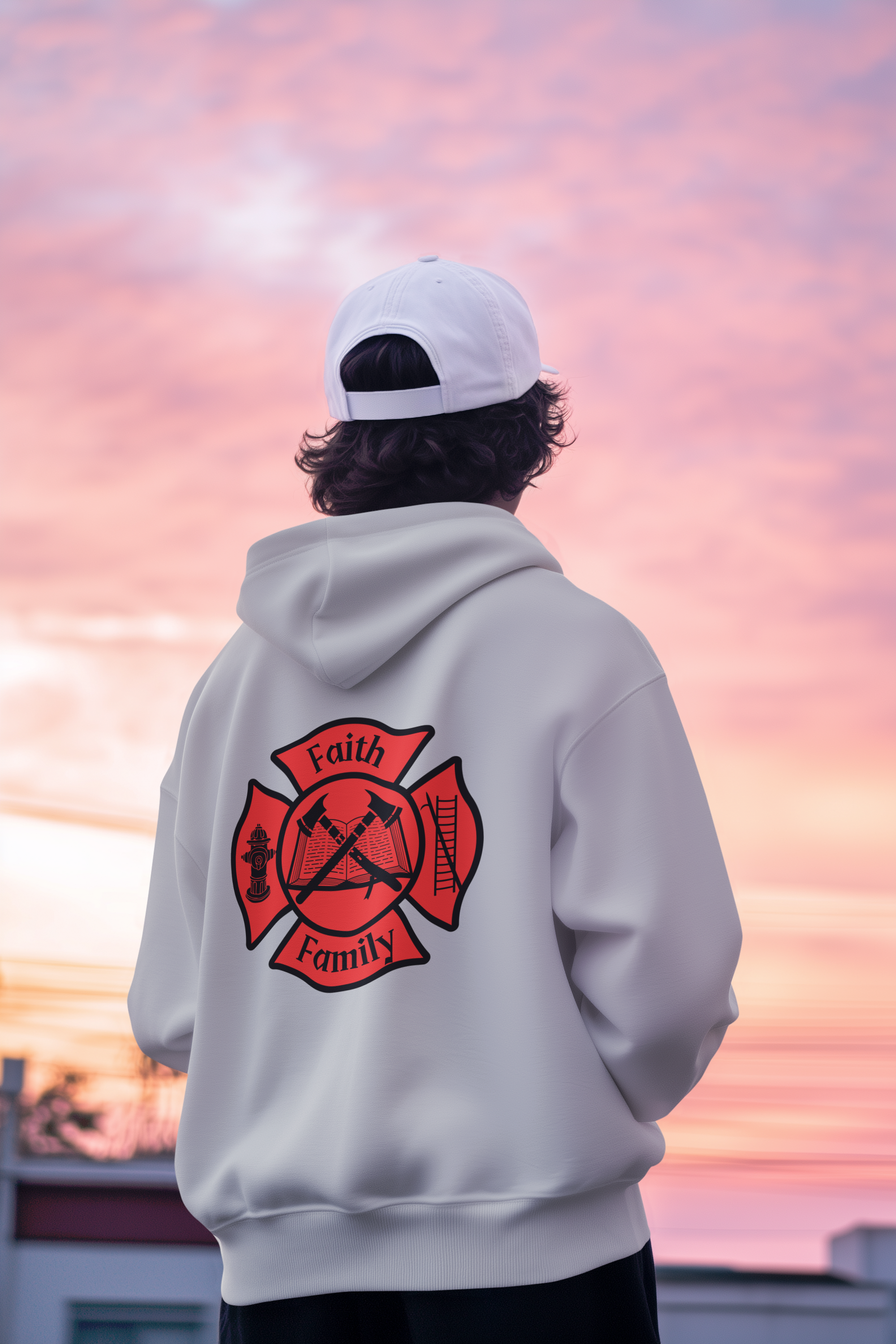 Faith and Family Firefighting Hoodie - Unisex Hooded Sweatshirt