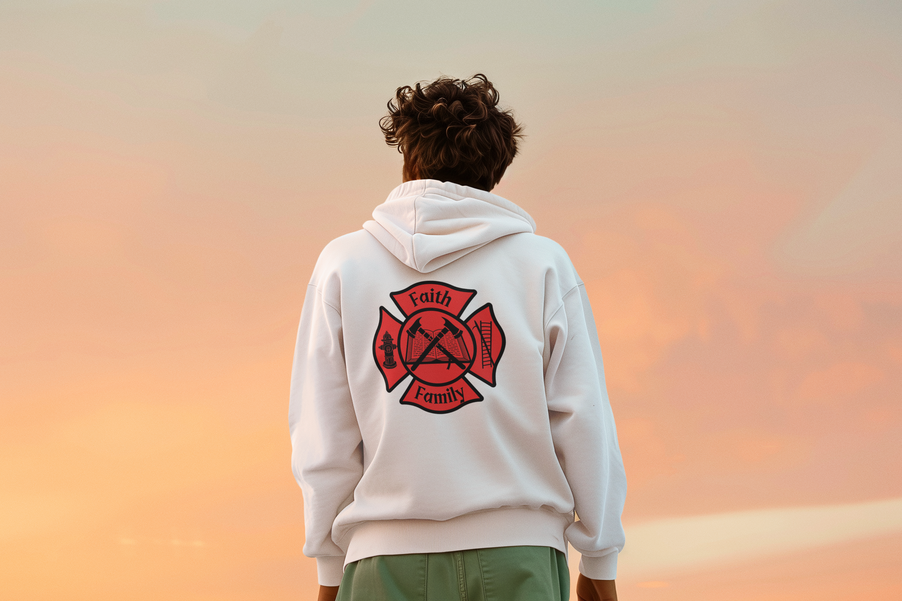 Faith and Family Firefighting Hoodie - Unisex Hooded Sweatshirt