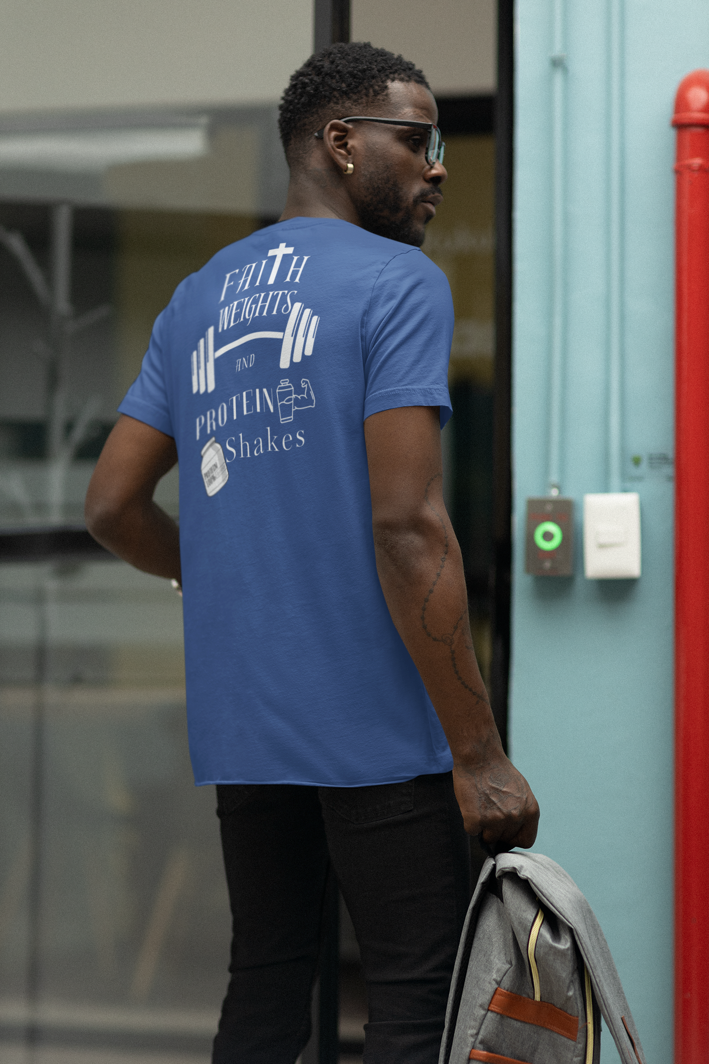 Faith Weights and Protein Shakes - Workout T-Shirt