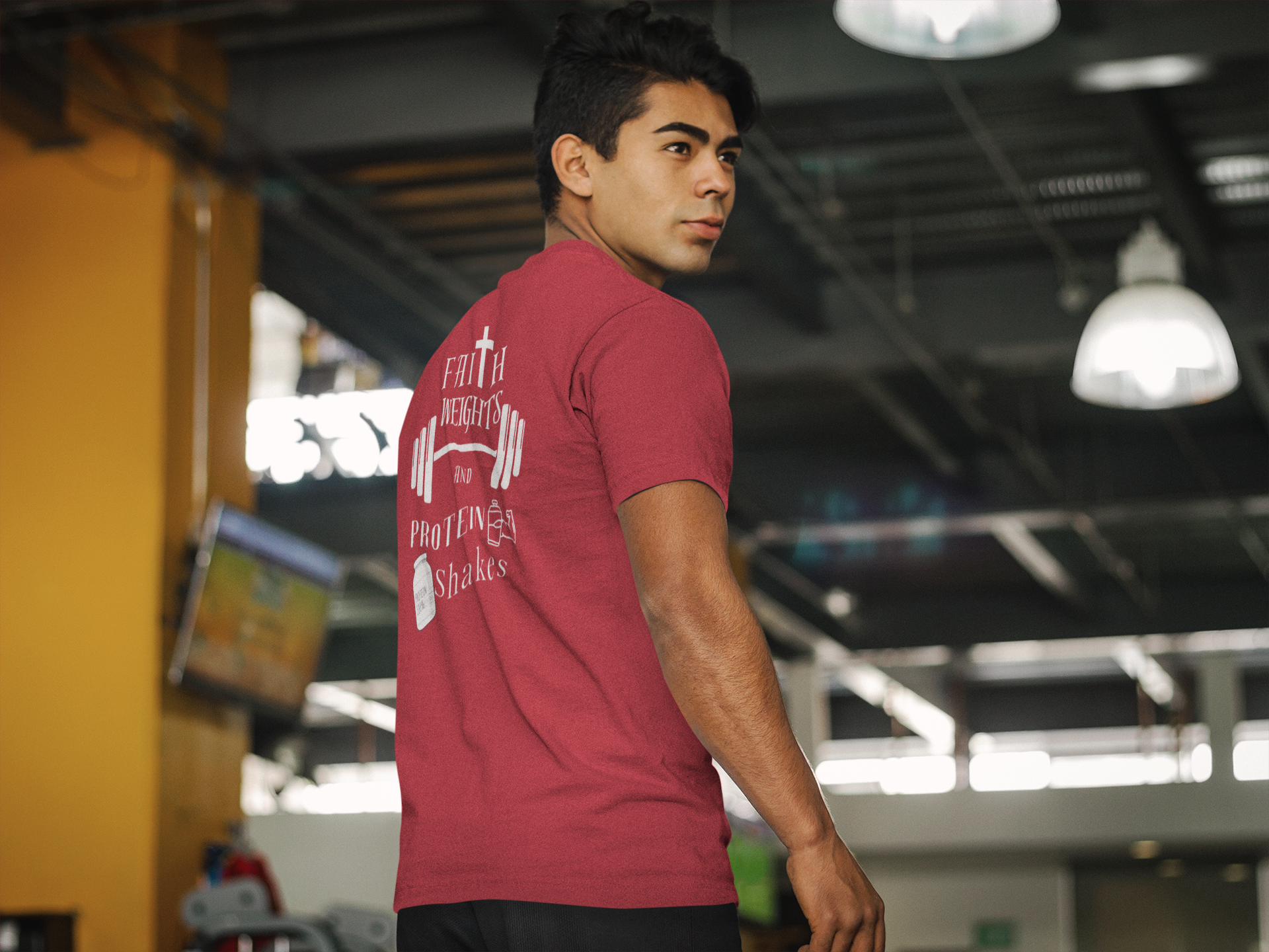 Faith Weights and Protein Shakes - Workout T-Shirt