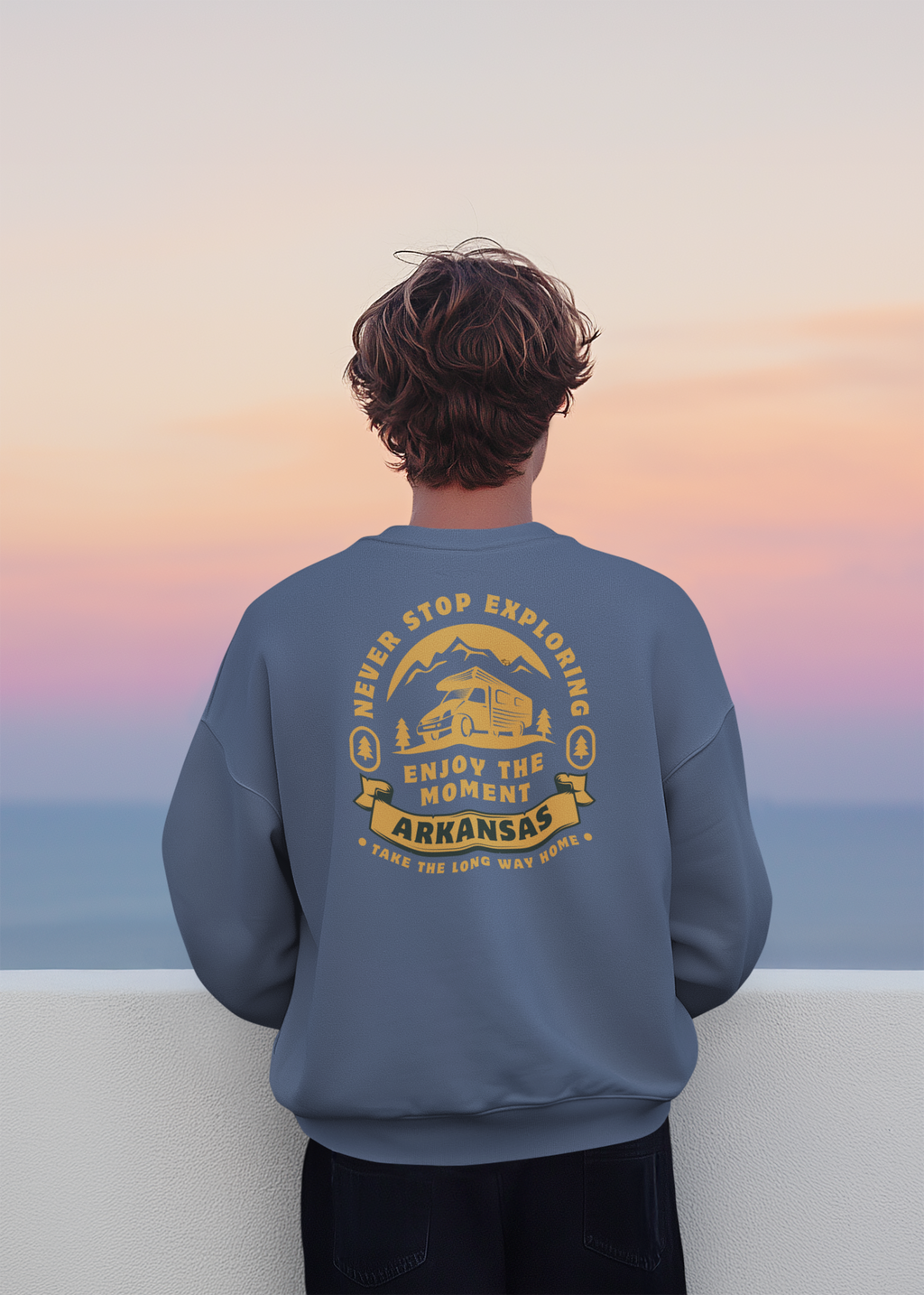 Never Stop Exploring - Arkansas - Crewneck Sweatshirt