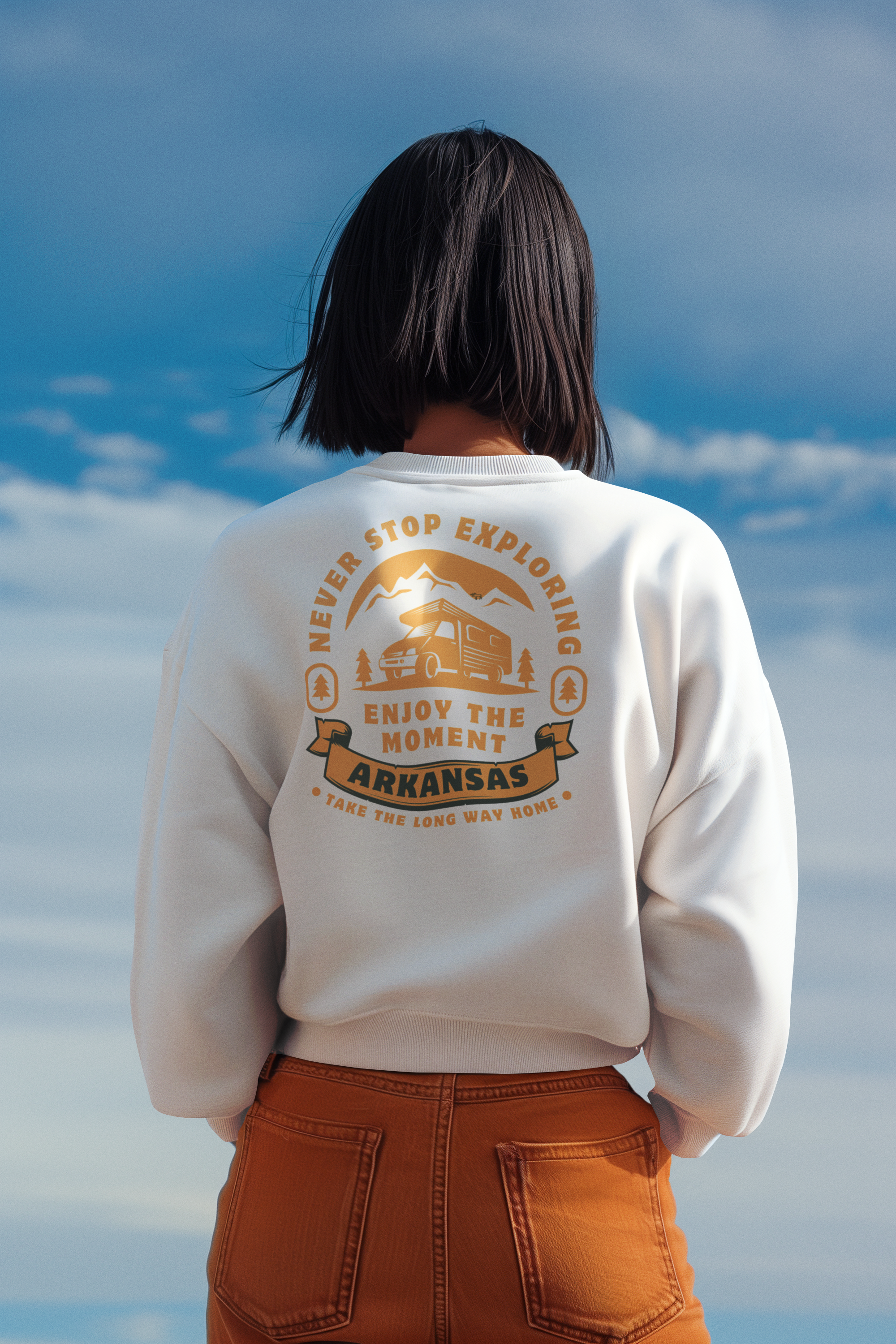 Never Stop Exploring - Arkansas - Crewneck Sweatshirt
