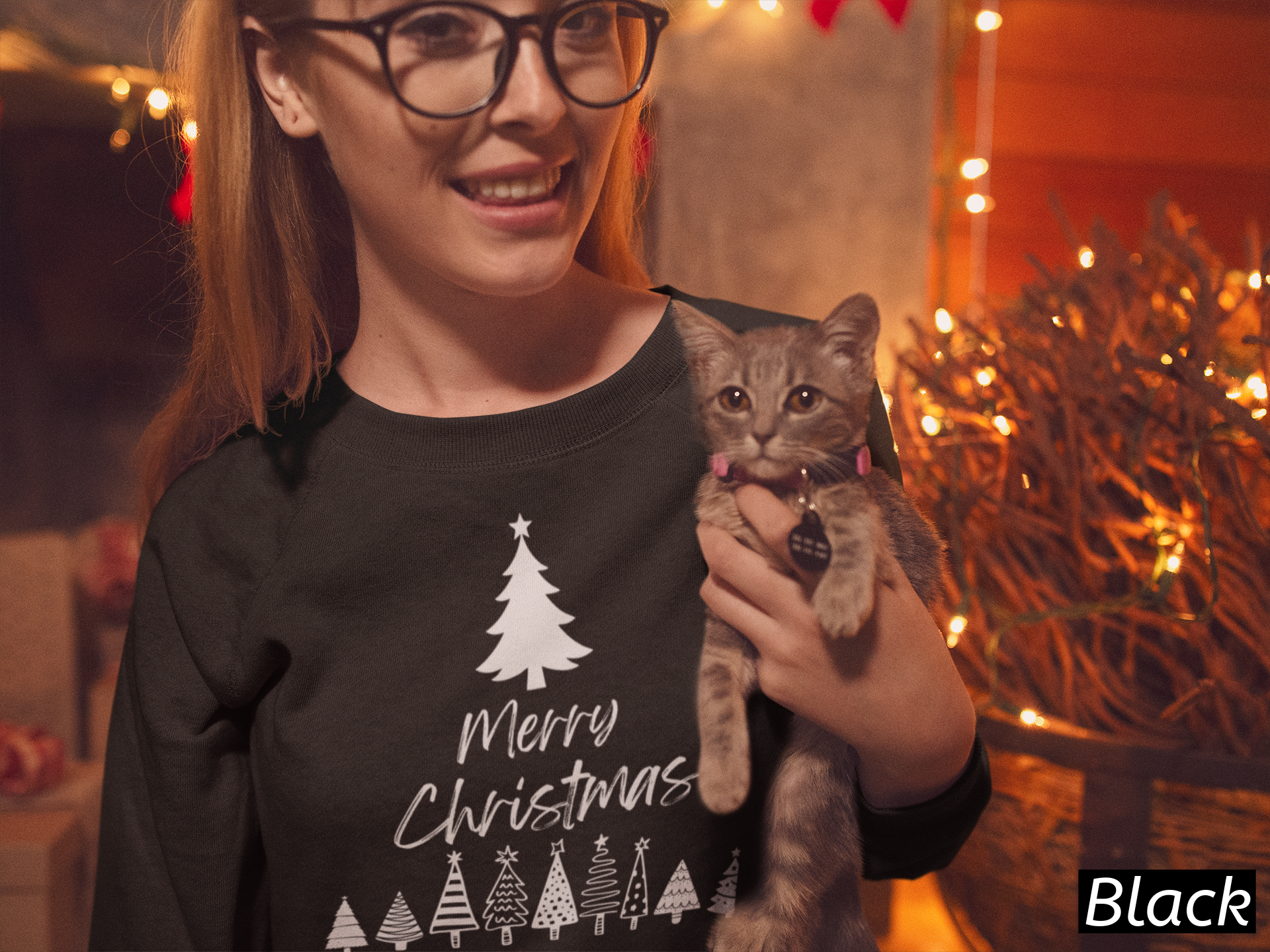 Crewneck Sweatshirt-Merry Christmas Trees