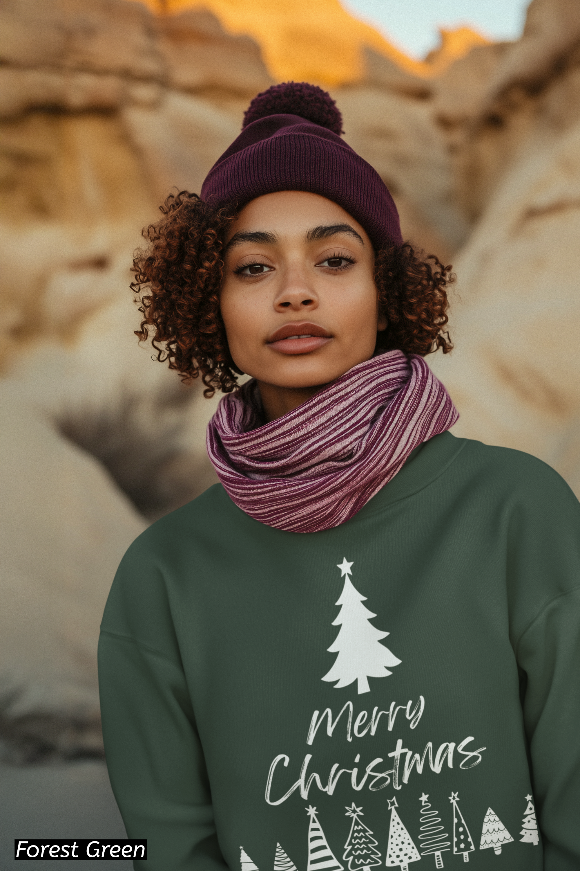 Crewneck Sweatshirt-Merry Christmas Trees