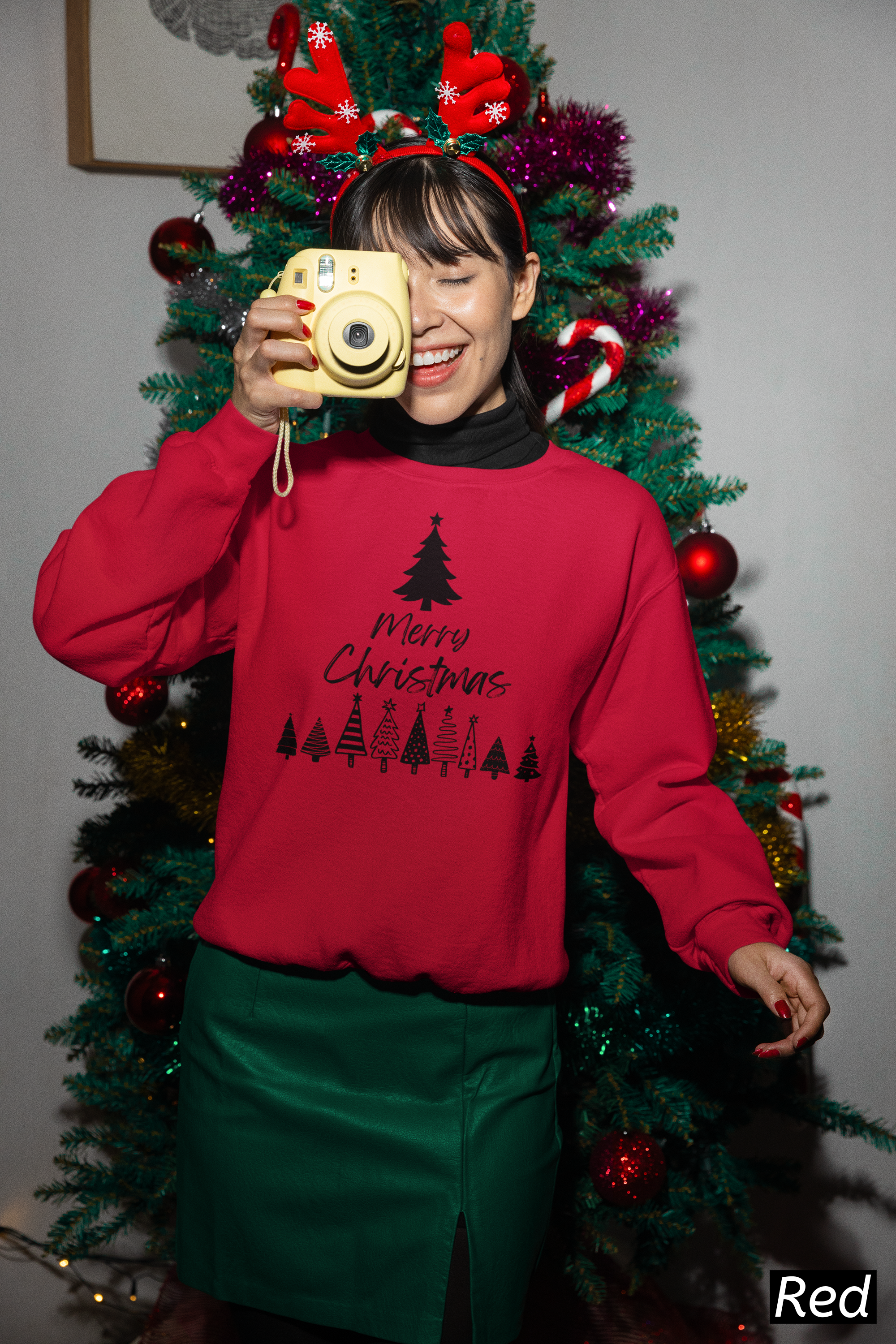 Crewneck Sweatshirt-Merry Christmas Trees