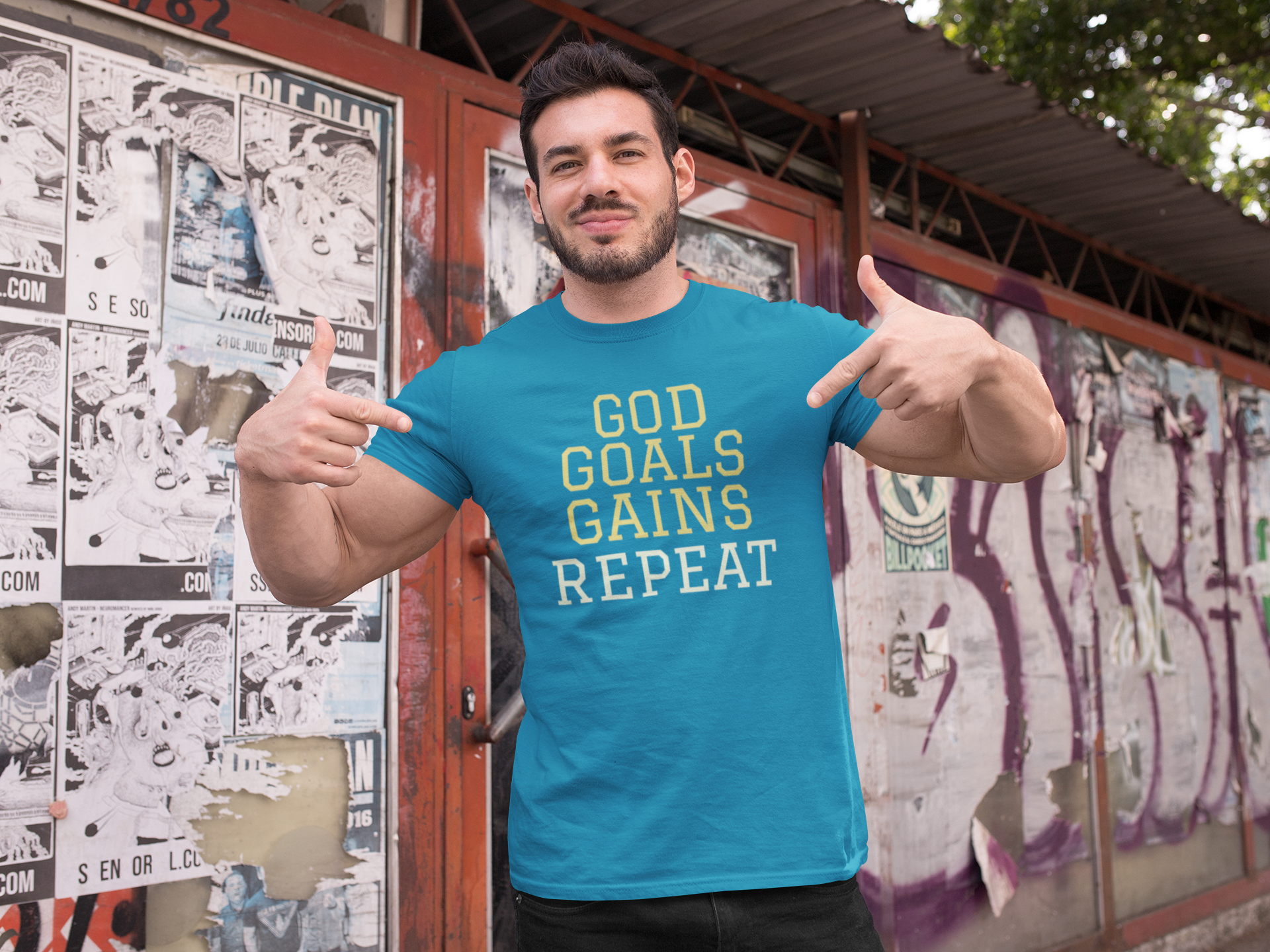 God Goals Gains Repeat - T'Shirt