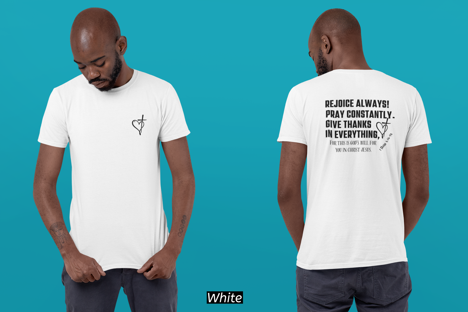 1 Thessalonians 5:16-18 T Shirt | Rejoice Pray Give Thanks | Christian Bible Verse Shirt | Faith Based Tee |Inspirational Scripture Gift