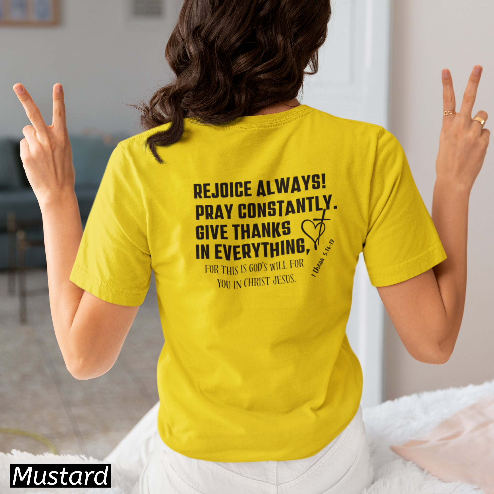 1 Thessalonians 5:16-18 T Shirt | Rejoice Pray Give Thanks | Christian Bible Verse Shirt | Faith Based Tee |Inspirational Scripture Gift