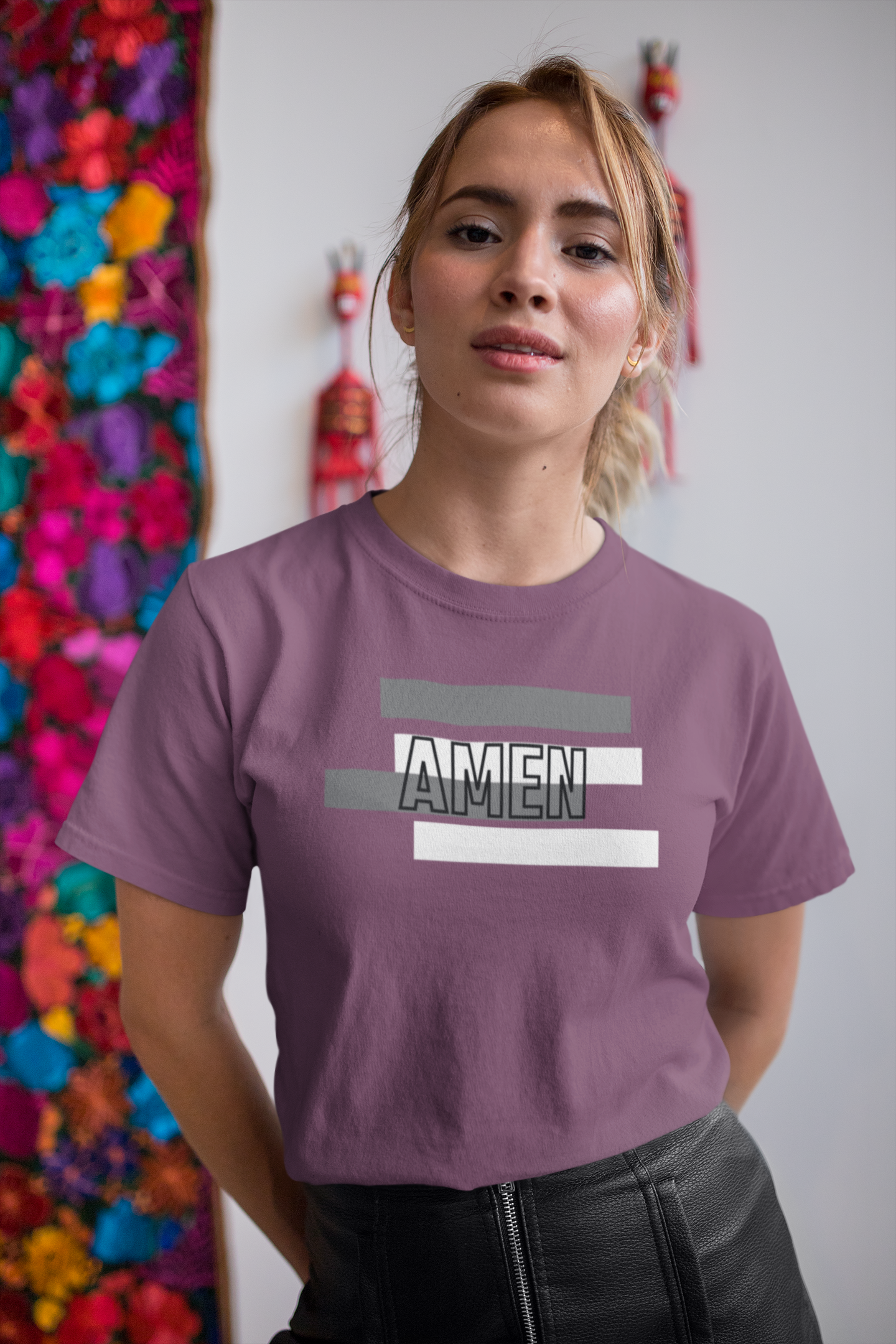 AMEN Christian T-Shirt with Romans 11:36 – Comfort Colors 1717 Faith Shirt | Nails of Faith