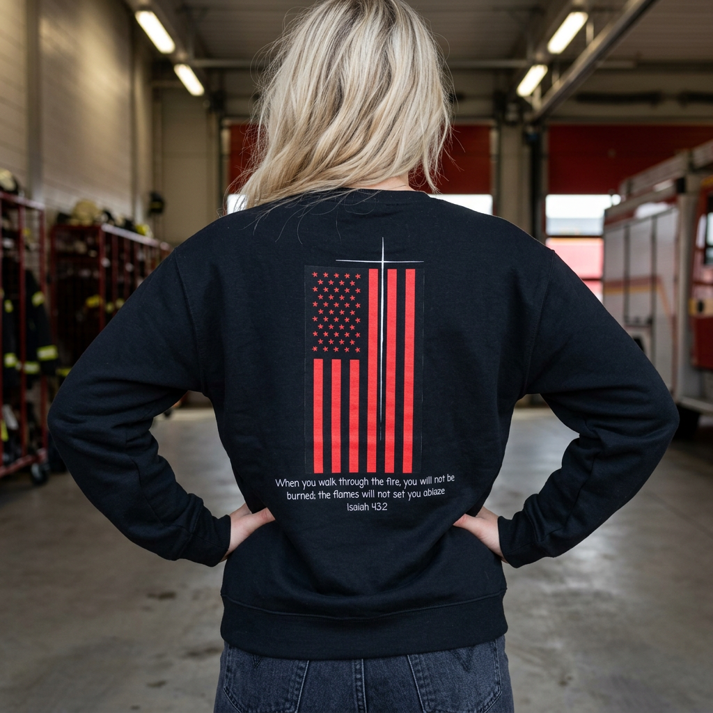 When You Walk Through the Fire You Will Not Be Burned Sweatshirt, Isaiah 43:2 Christian Crewneck, Bible Verse Pullover, Faith Gift, Gildan 18000
