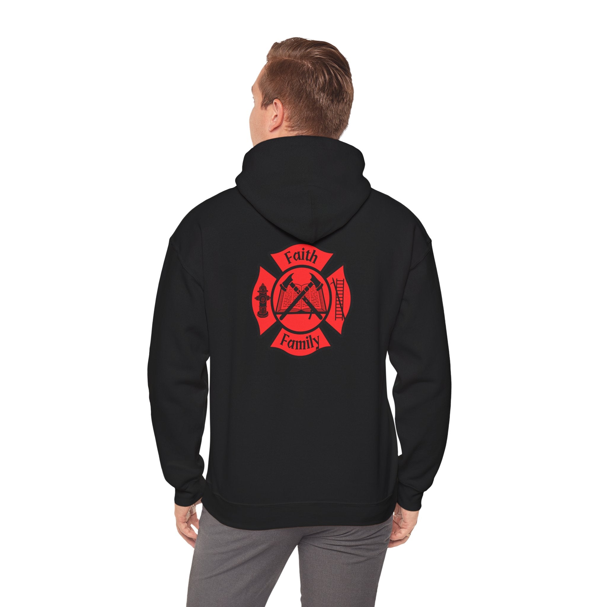 Faith and Family Firefighting Hoodie - Unisex Hooded Sweatshirt
