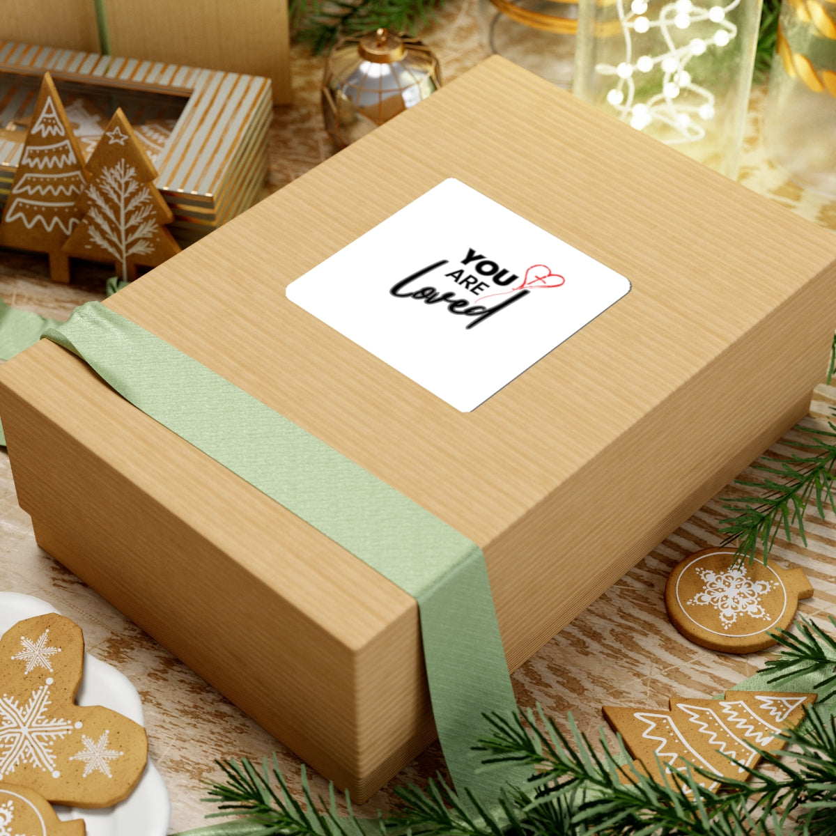 You Are Loved Sticker — Inspirational Christian Kiss-Cut Decal with Heart Cross