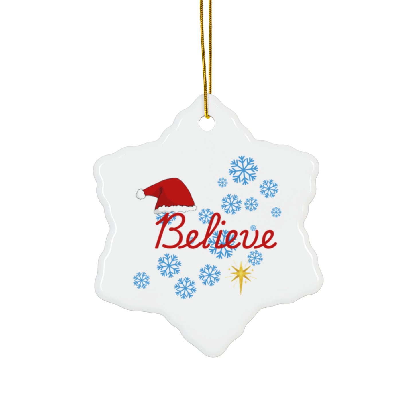 Believe - Christmas Ceramic Ornament