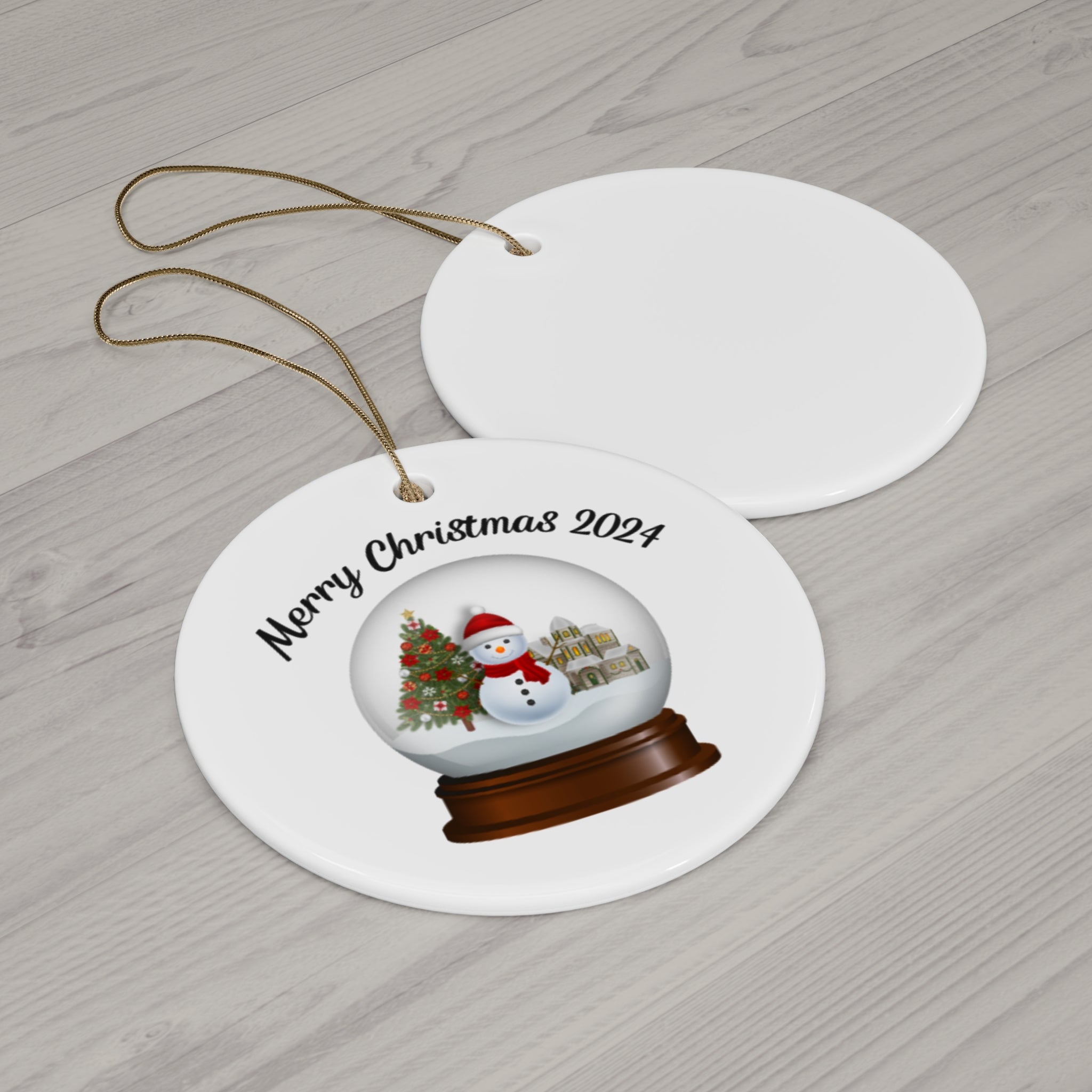 Snow Globe Ceramic Ornament Christmas
