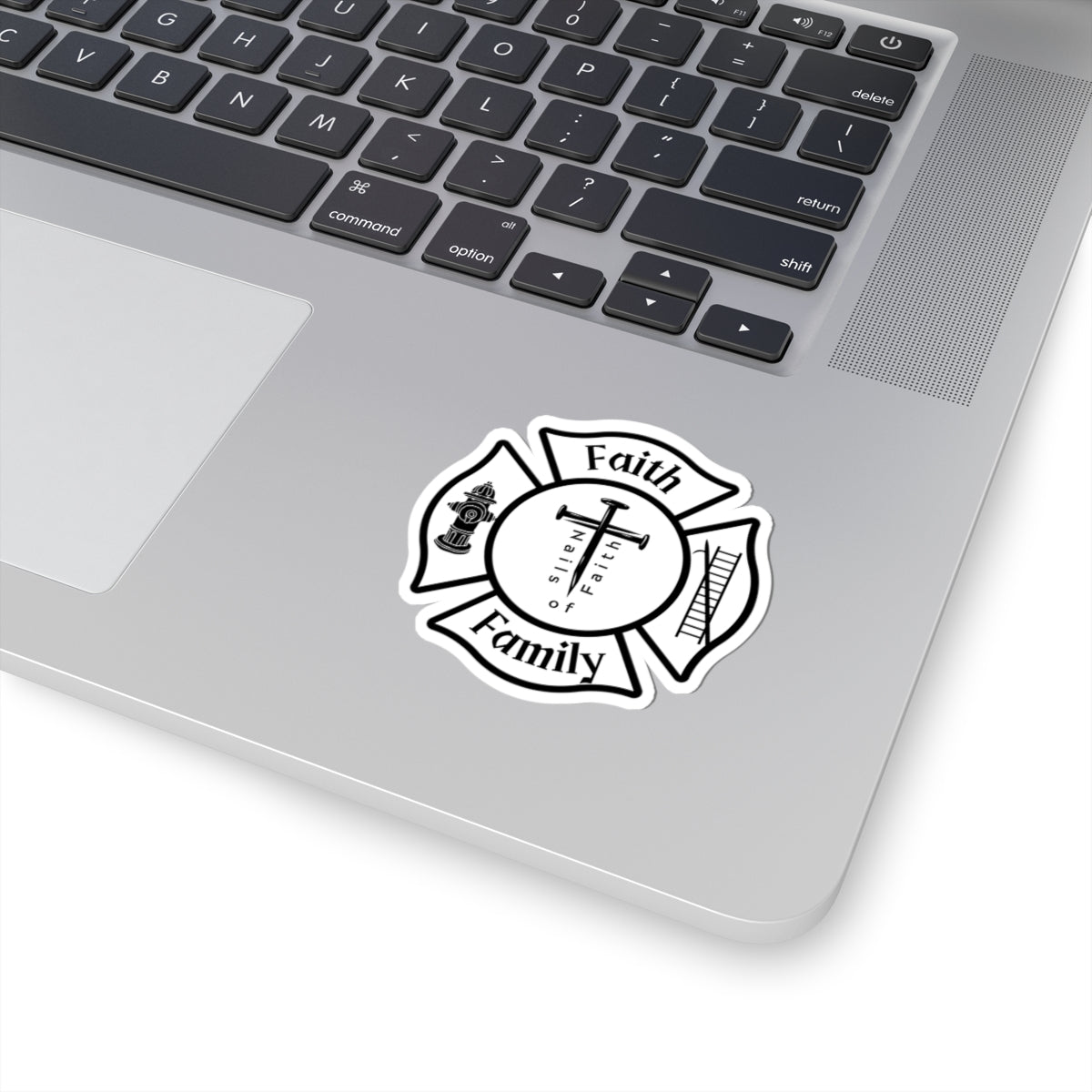 Faith Family Maltese Cross Firefighter Sticker